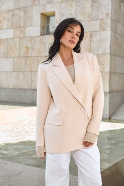 Μπεζ blazer σακάκι